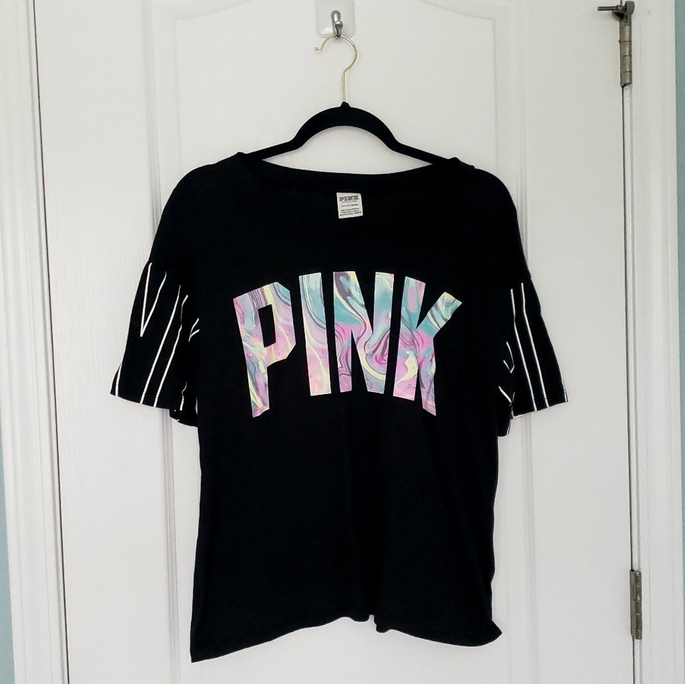🎈 PINK Marbel scoop neck tee shirt